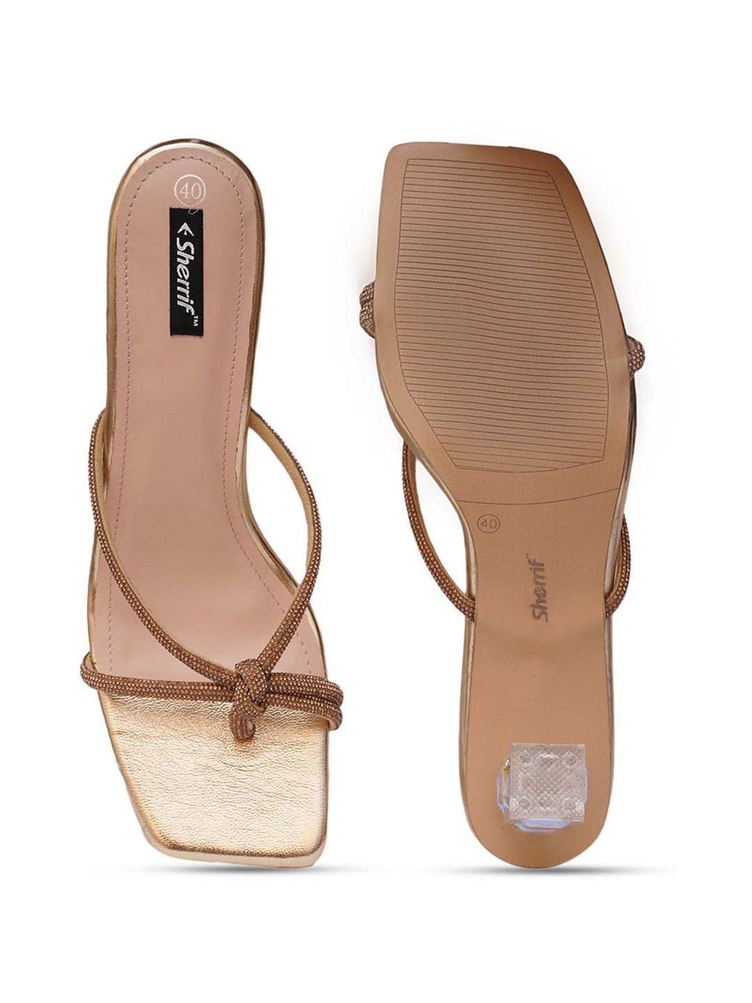 Sherrif Women's Golden Thong Sandals
