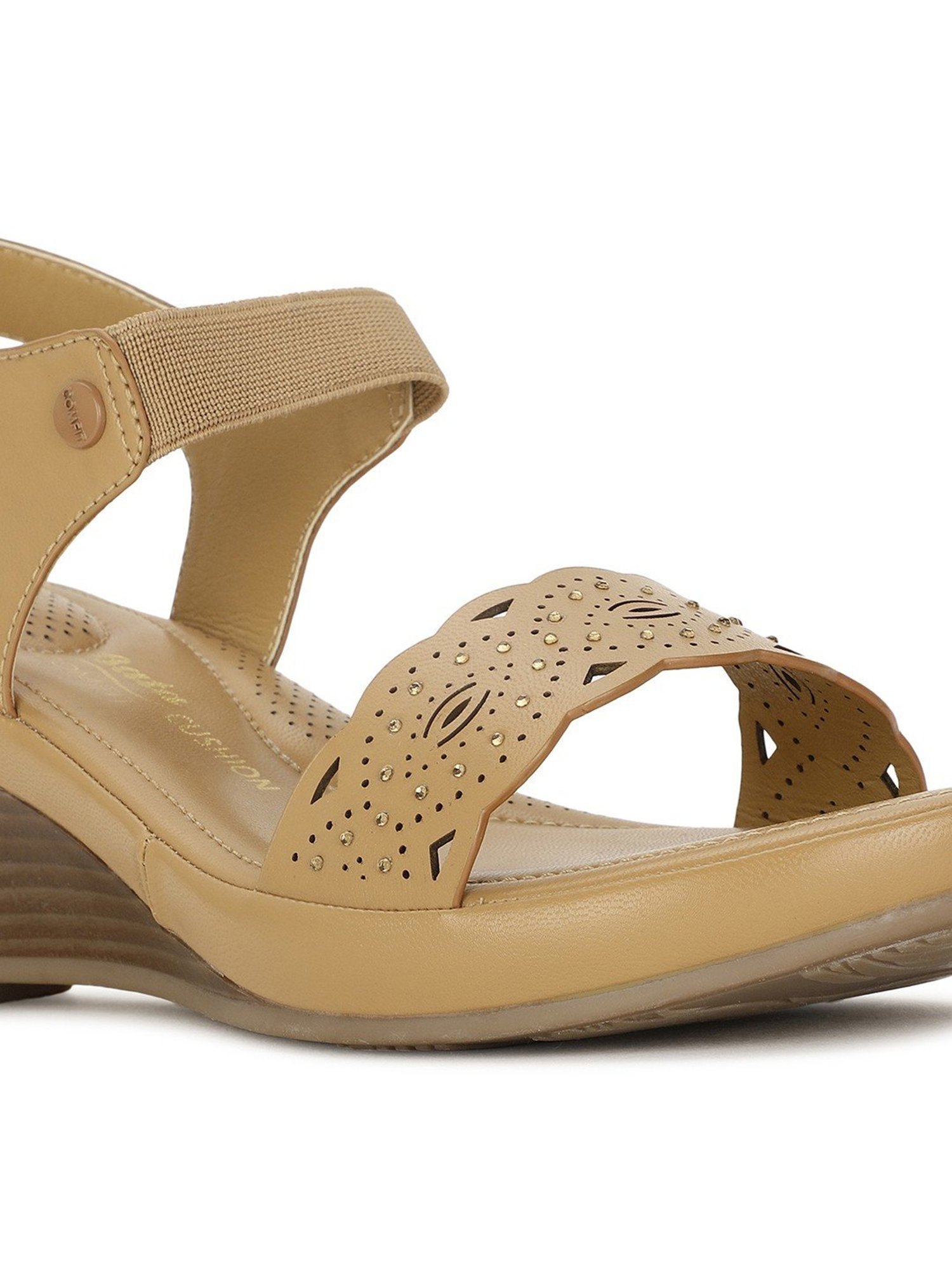 Bata Comfit by Bata Women's CELINE Tan Ankle Strap Wedges