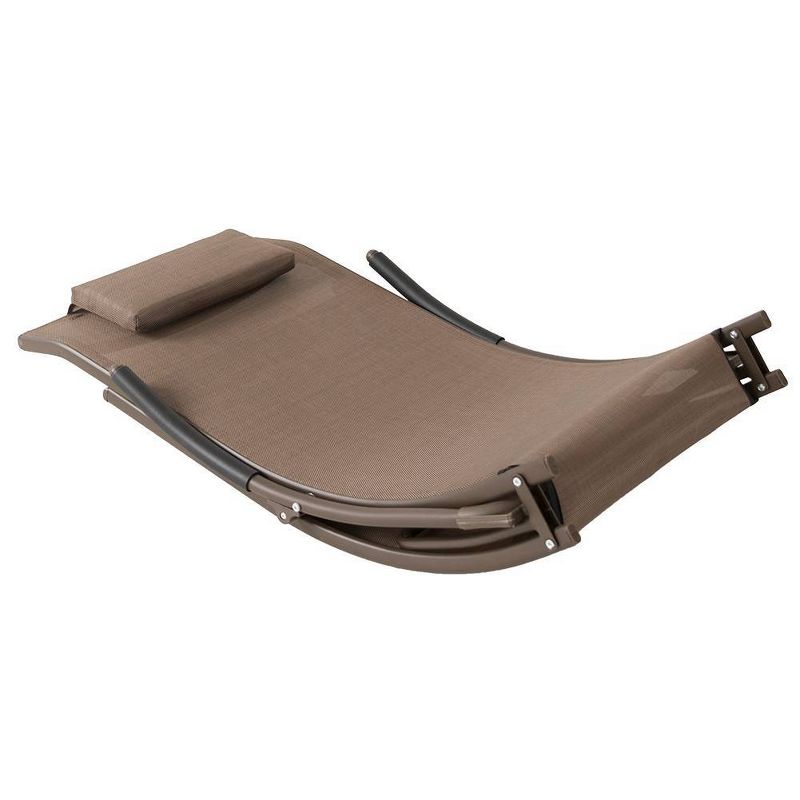 2pc Outdoor Reclining Chaise Lounge Chairs - Brown - Crestlive Products