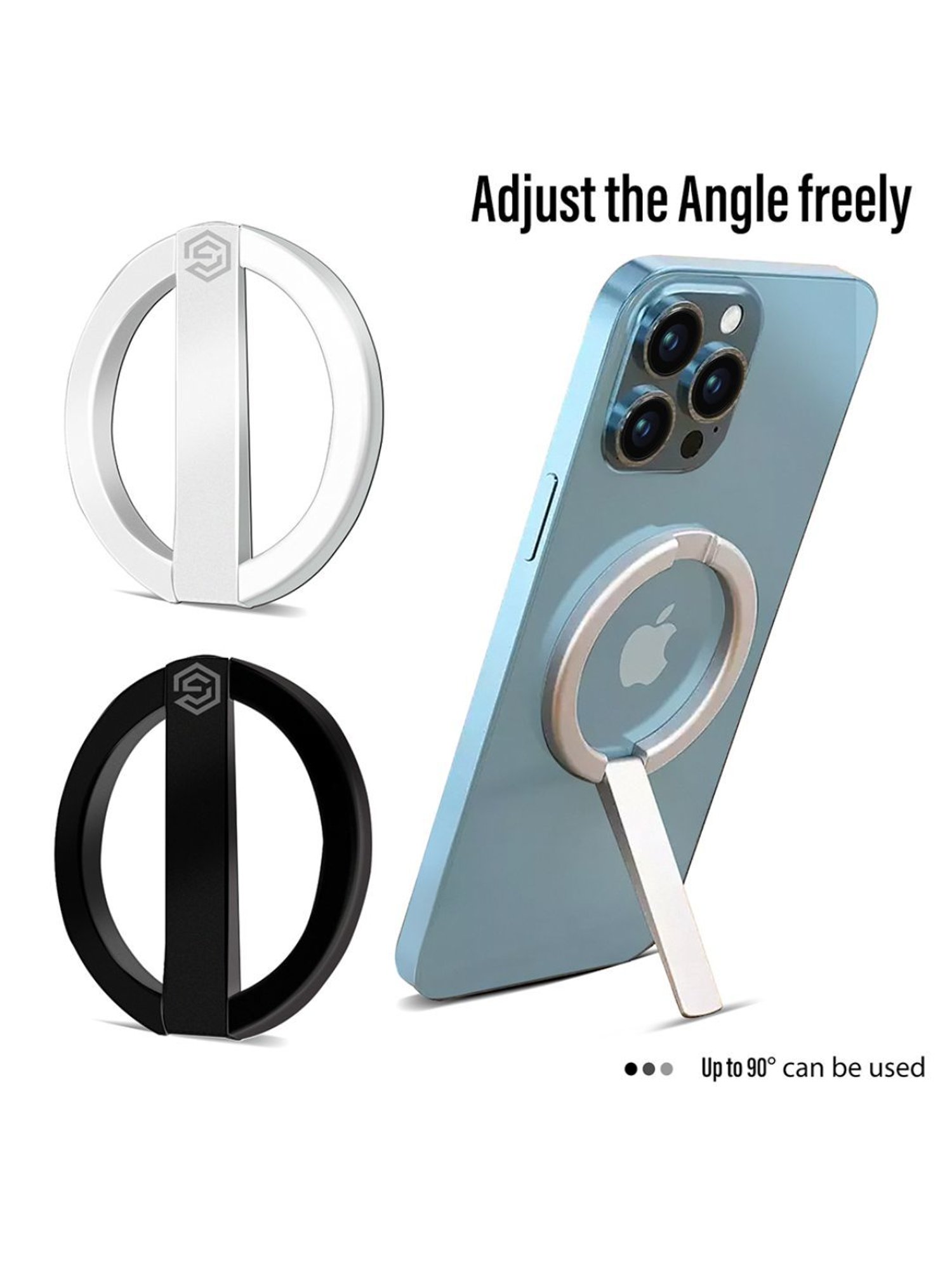 GRIPP MAG Stand Magnetic Metal Phone Kickstand Compatible with iPhone 14/13/12 Series - Black