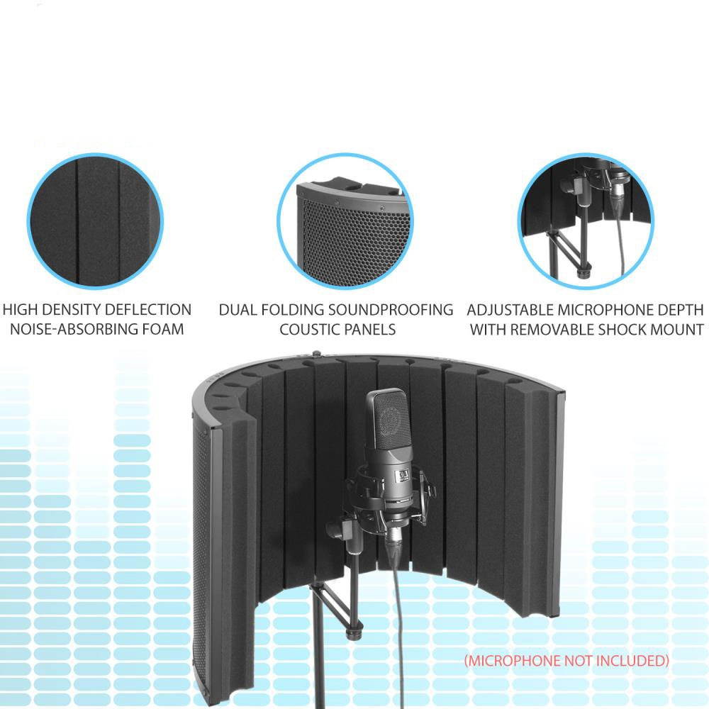Pyle Noise Absorbing Isolation Acoustic Panel Shield Vocal Studio Booth (2 Pack)