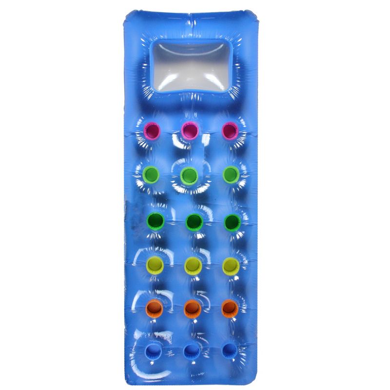 Pool Central 75" Inflatable 18-Pocket Swimming Pool 1-Person Lounge with Window - Blue/Green