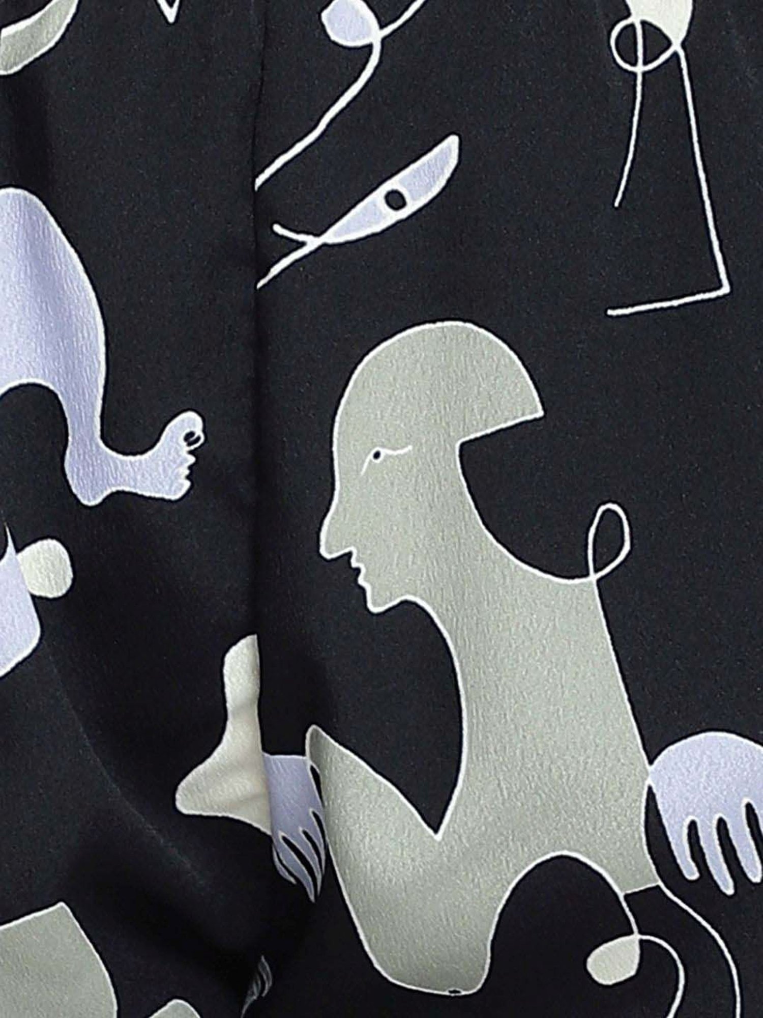 Clovia Black Printed Shirt With Pyjamas