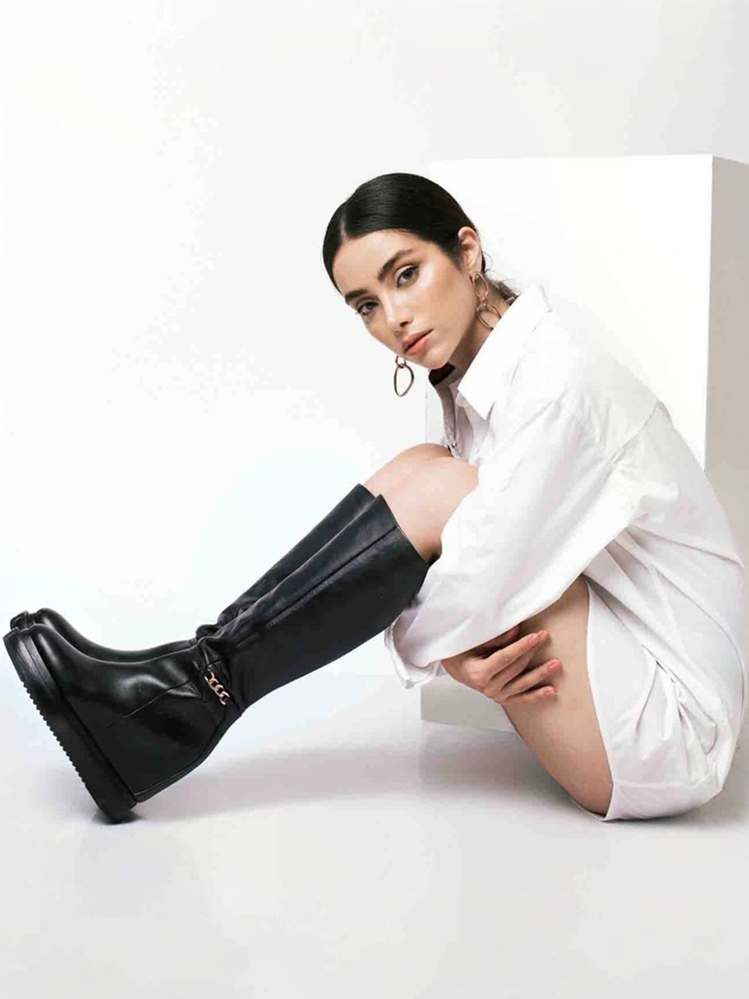 Saint G Women's Black Wedge Booties