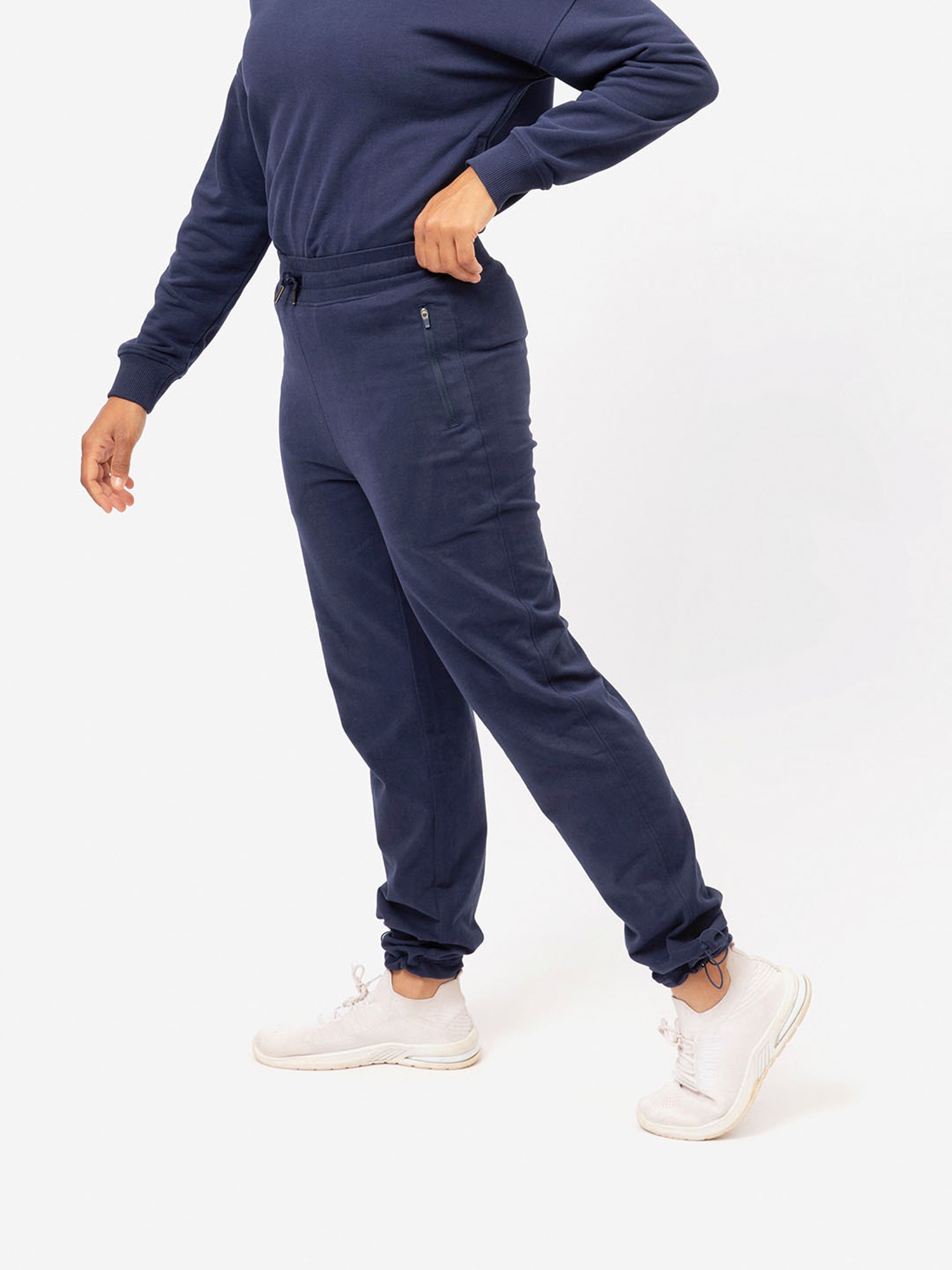 BlissClub Women Navy Everyday Cozy Narrow Joggers With Elastic Ankle Adjuster