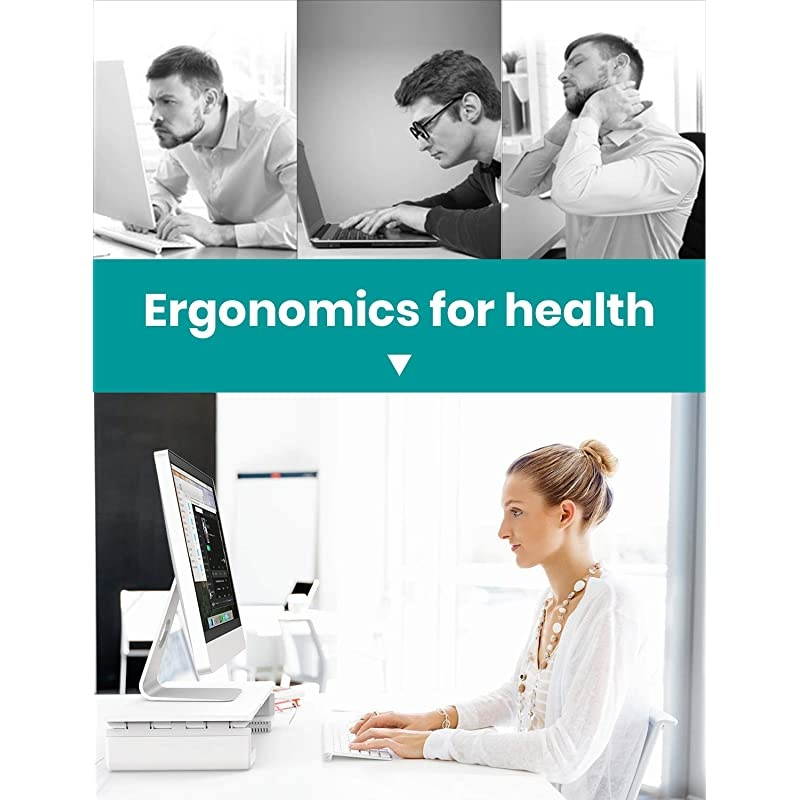 Monitor Stand Riser, Foldable Computer Monitor Stand, Adjustable Computer Stand Desk Organizer with Storage Drawer, Tablet Phone Stand for Laptop PC Printer (White)