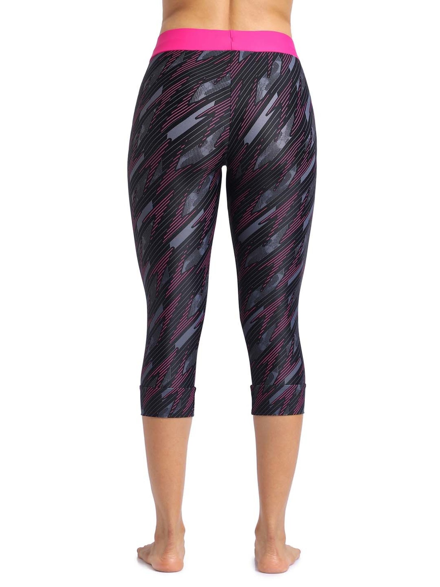 Speedo Black Printed Swim Capris
