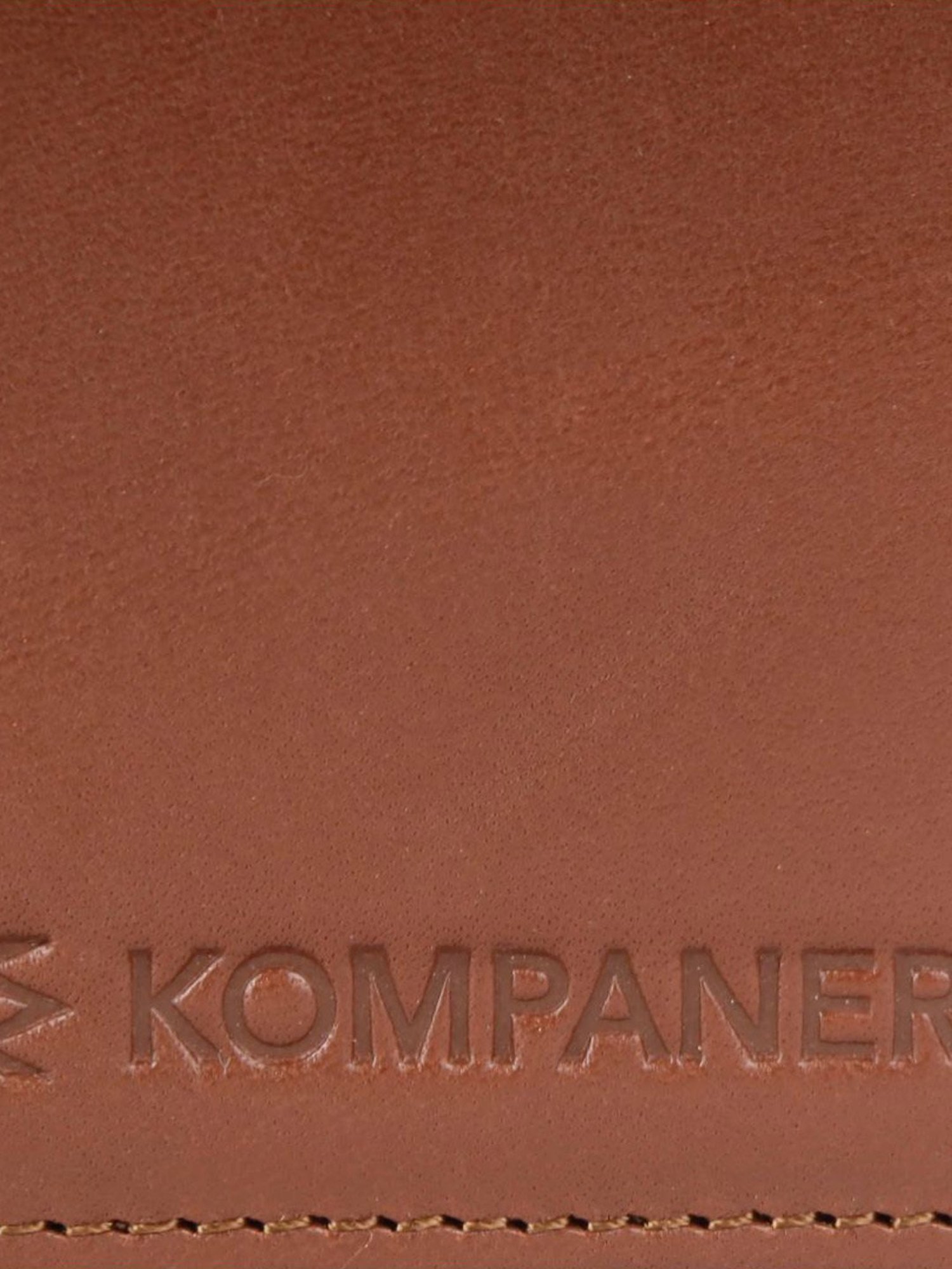 KOMPANERO Alexander Cognac Leather Textured Bi-Fold Wallet