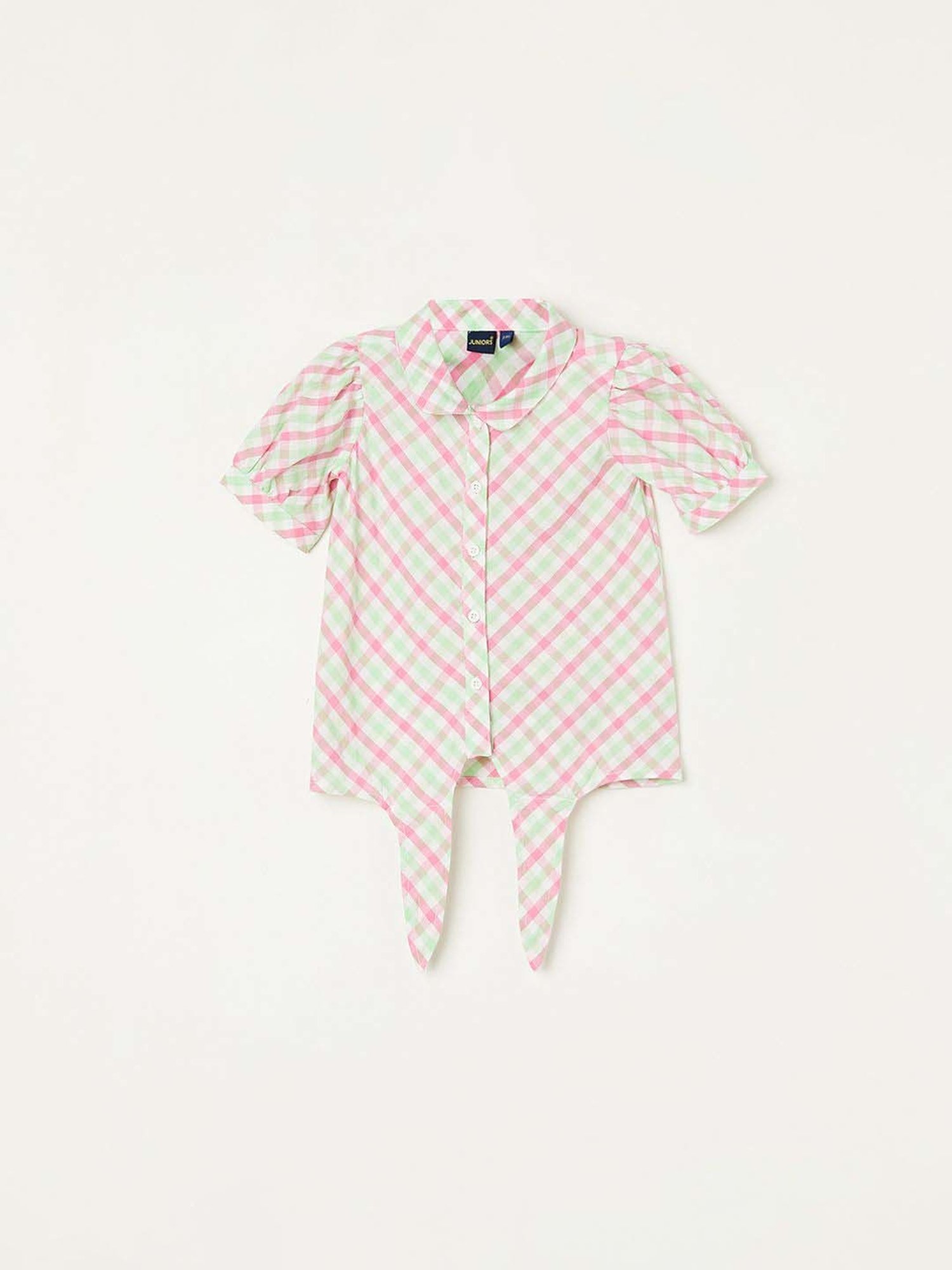 Juniors by Lifestyle Multicolor Cotton Chequered Top