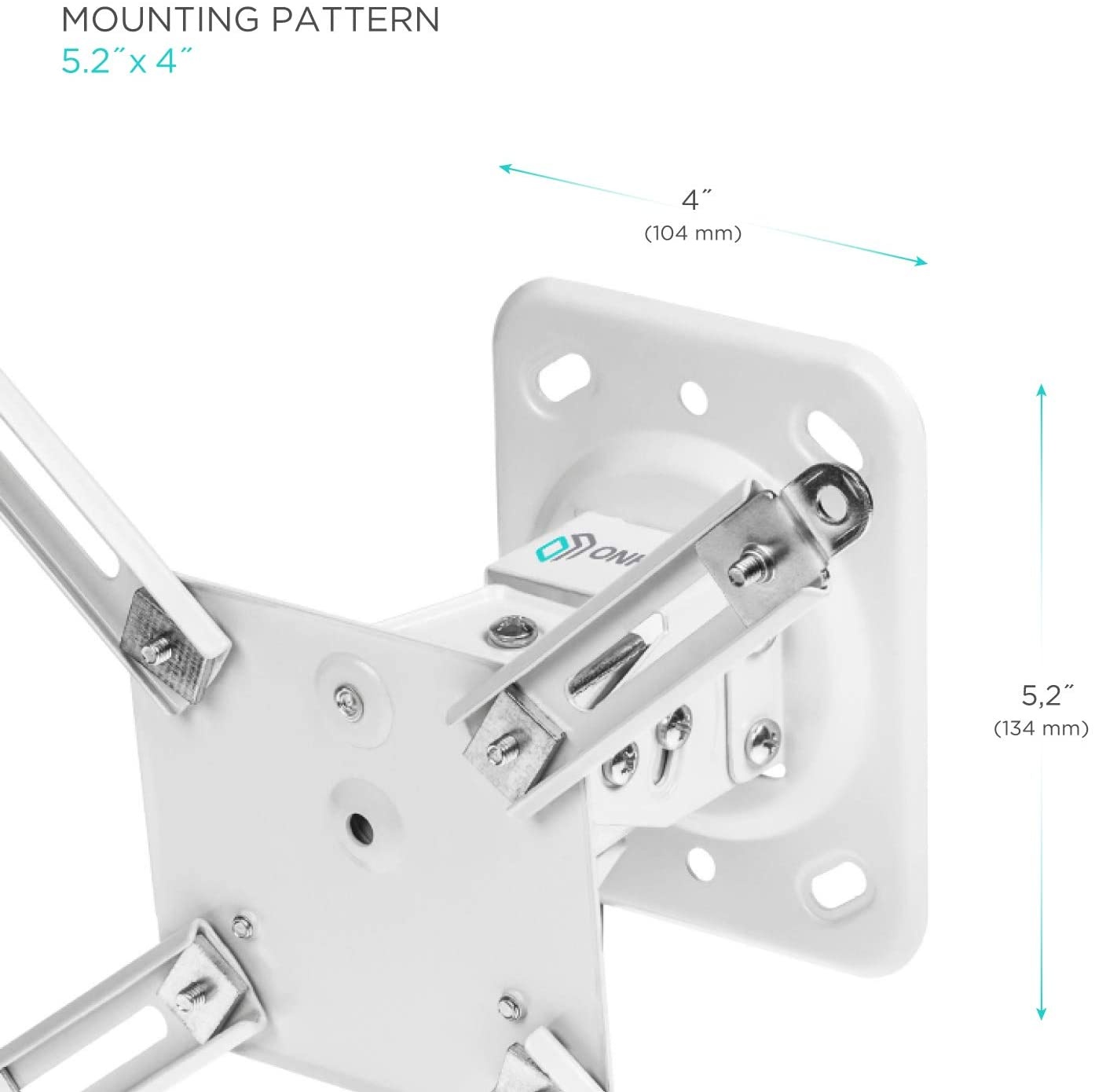 ONKRON Universal Ceiling Projector Mount Adjustable Mounting Bracket up to 22 LBS White K2A