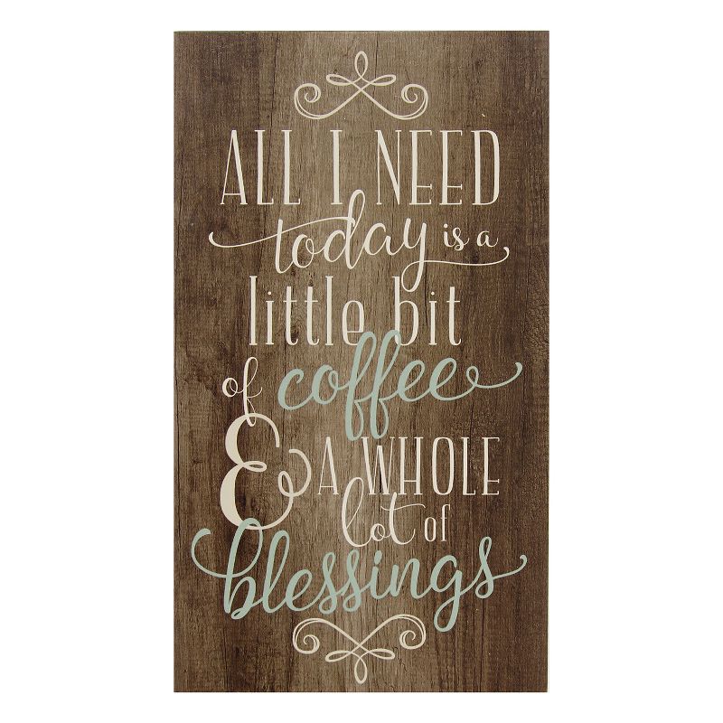 8" x 14" Coffee and Blessings Wall Art Brown - Stratton Home Décor