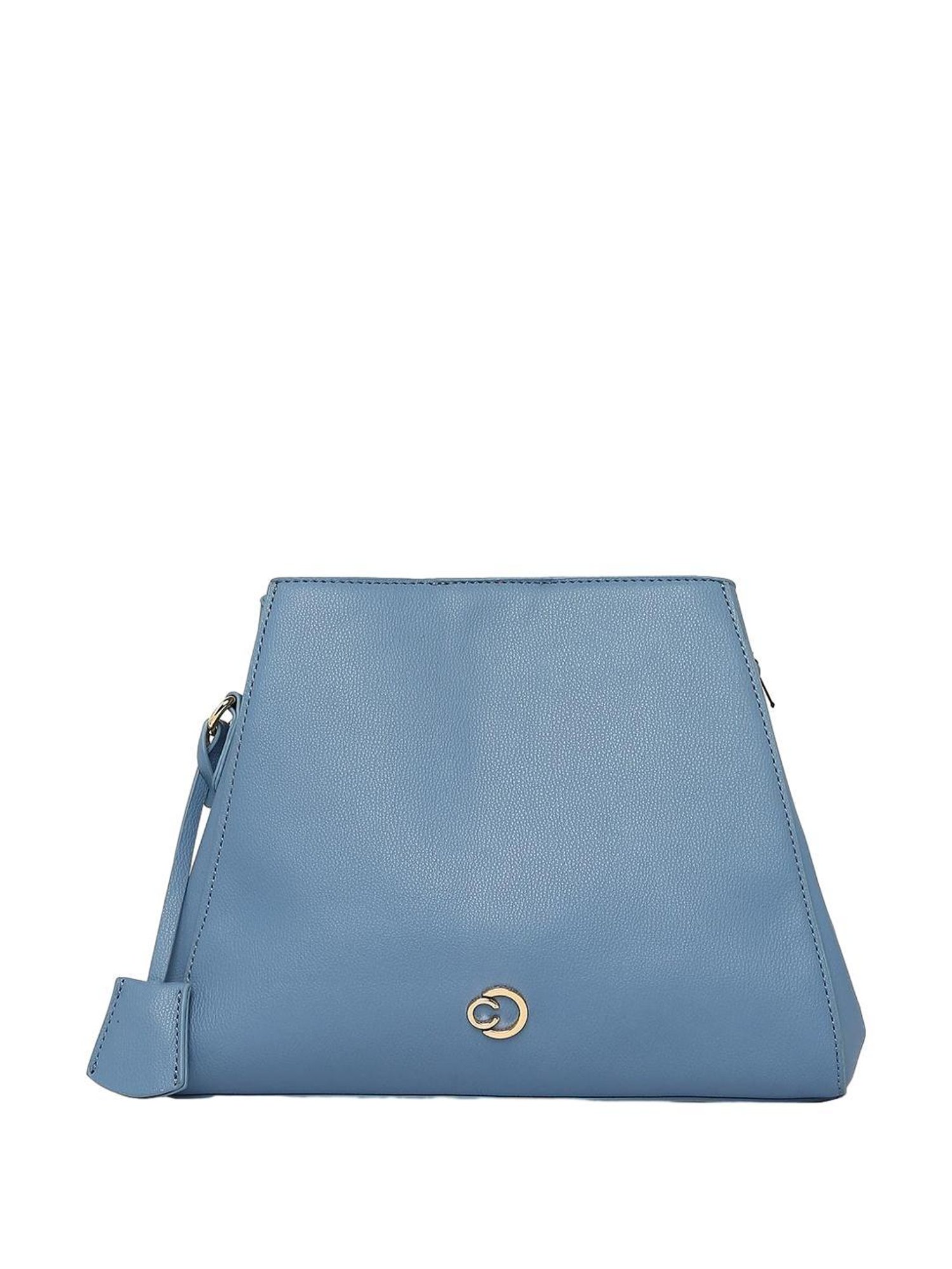 Caprese Milan Blue Faux Leather Solid Sling Handbag