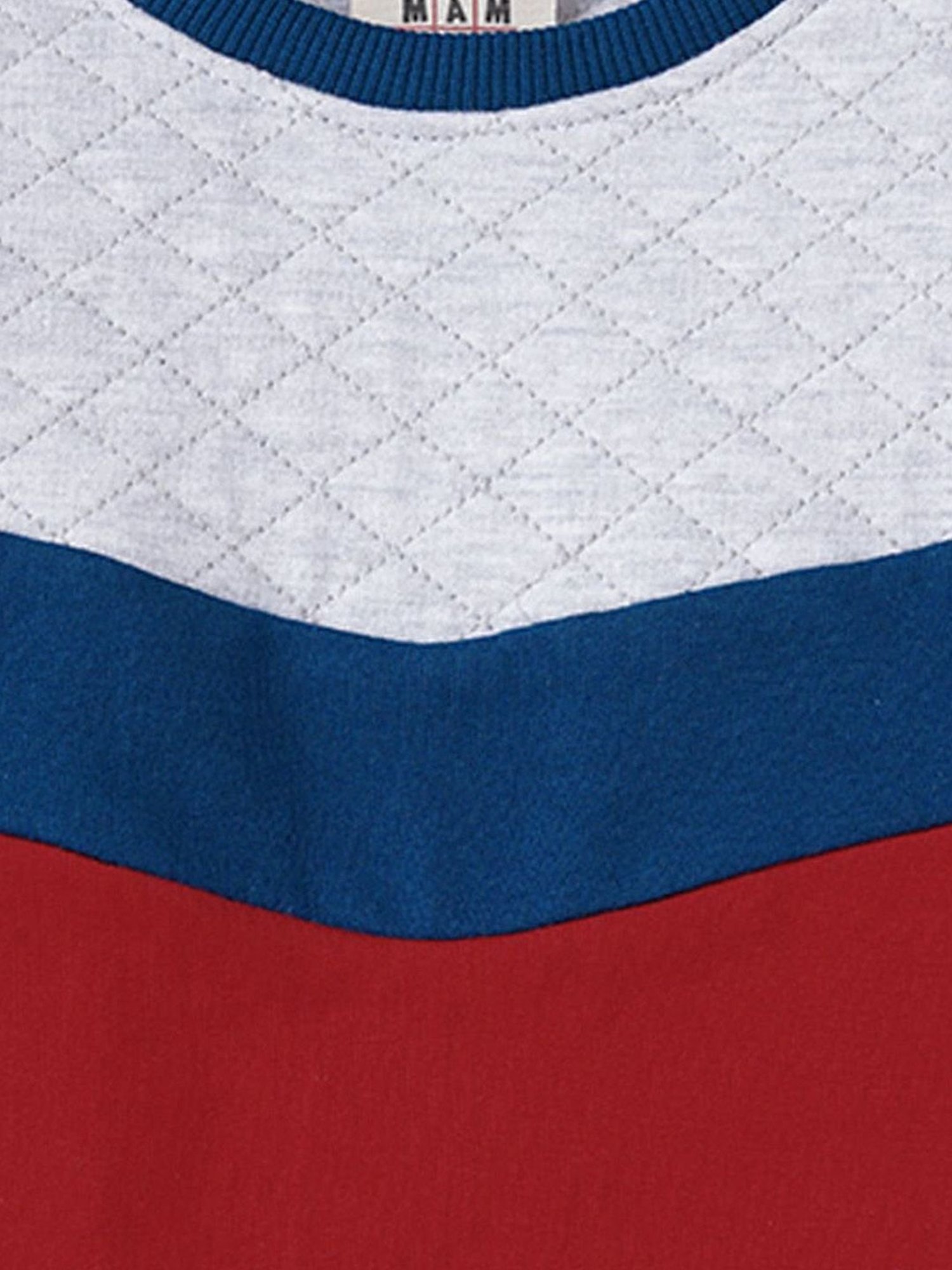 Ed-a-Mamma Kids Red & White Cotton Color Block Full Sleeves Sweatshirt