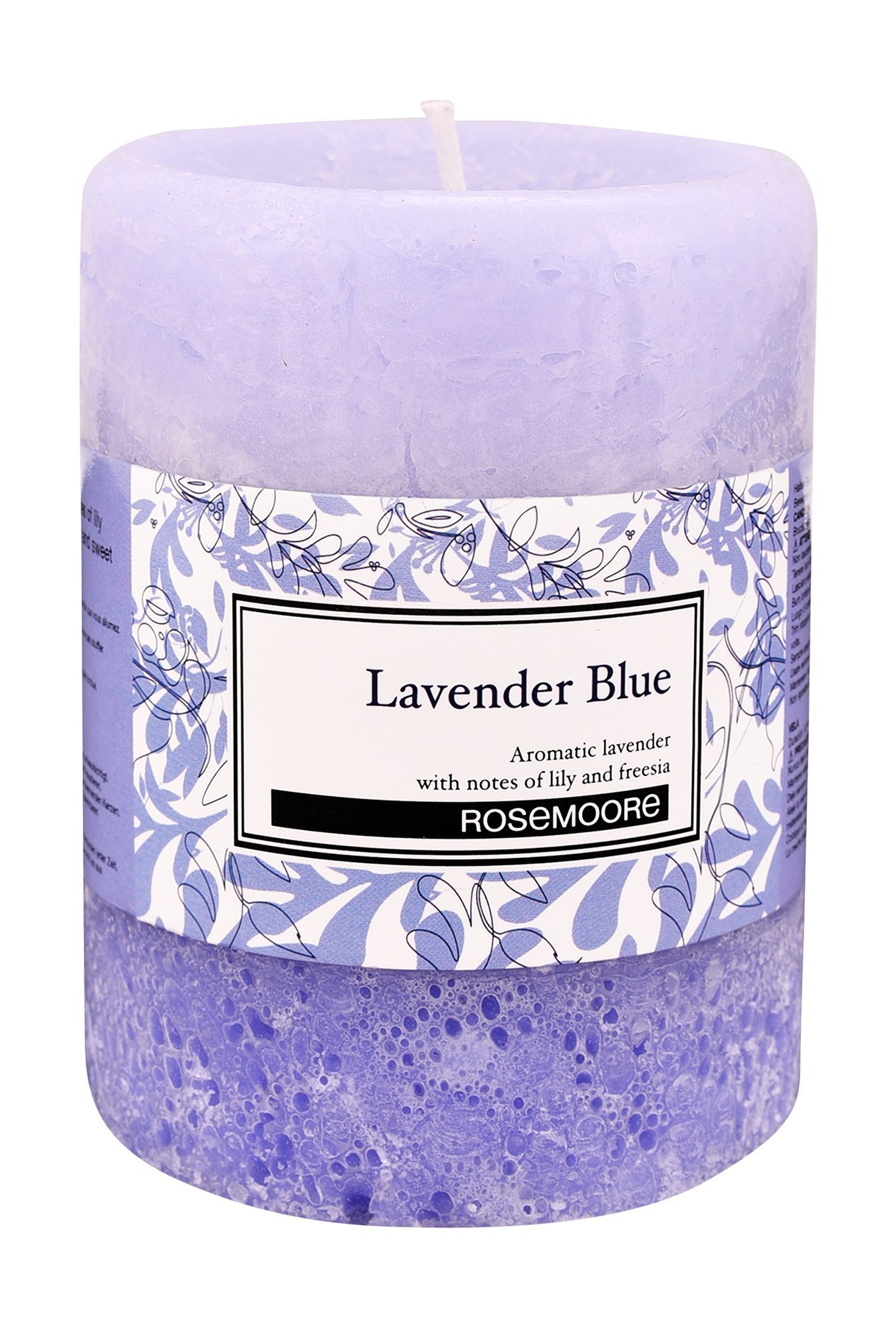 Rosemoore Purple Lavender Blue Pillar Candle