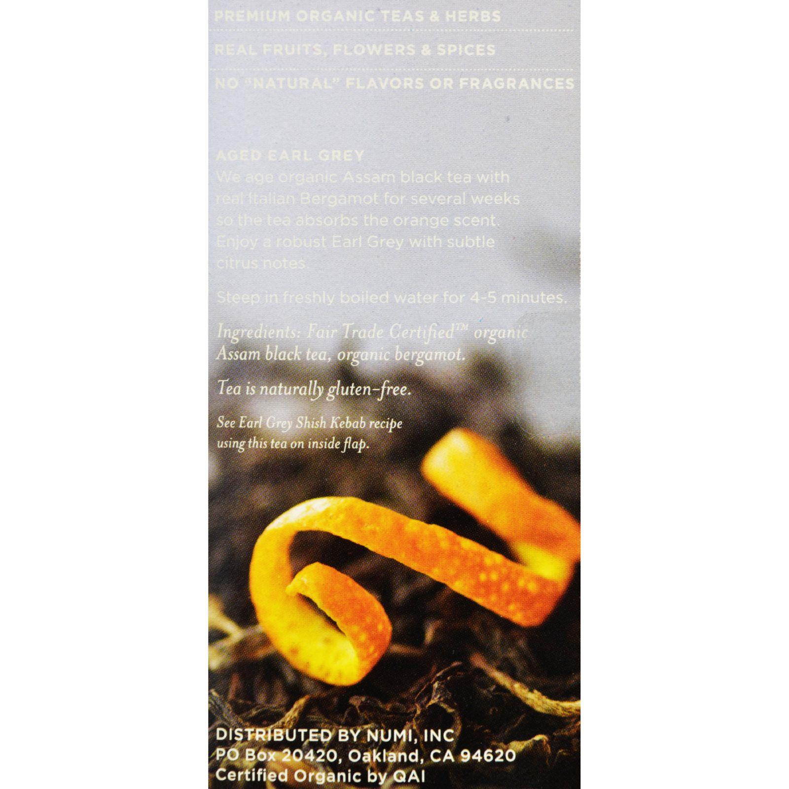 Numi Organic Teas and Teasans 1.27oz Aged Earl Grey 18/Box 10170