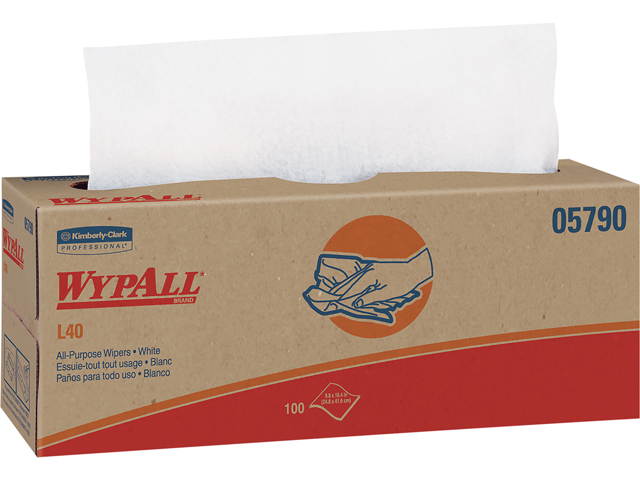 WypAll L40 Disposable Cleaning and Drying Towels (05790), Limited Use Towels, White, 9 Pop Up Boxes per Case, 100 Sheets per Box, 900 Sheets Total