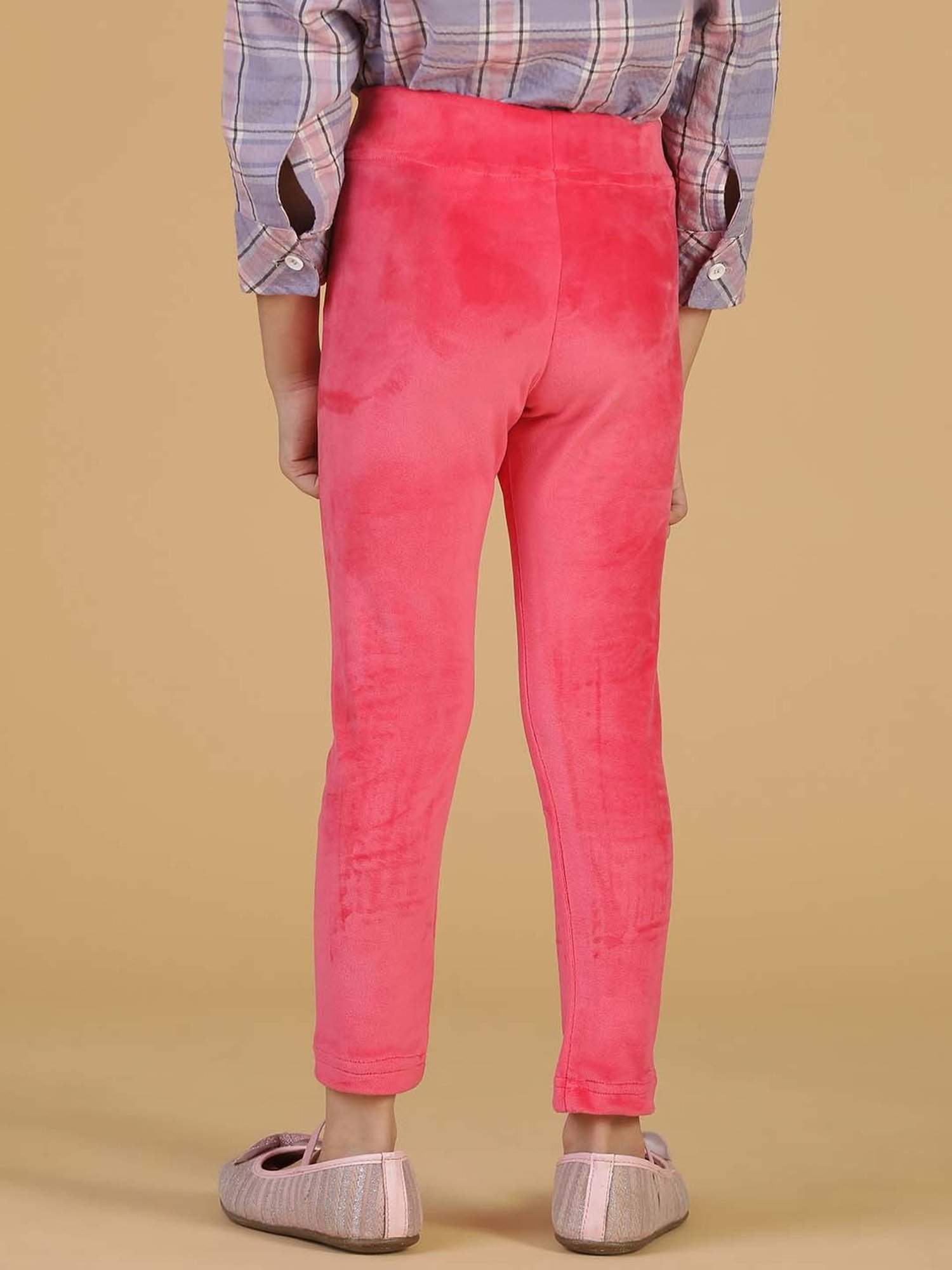 Tales & Stories Girls Neon Pink Regular Fit Leggings