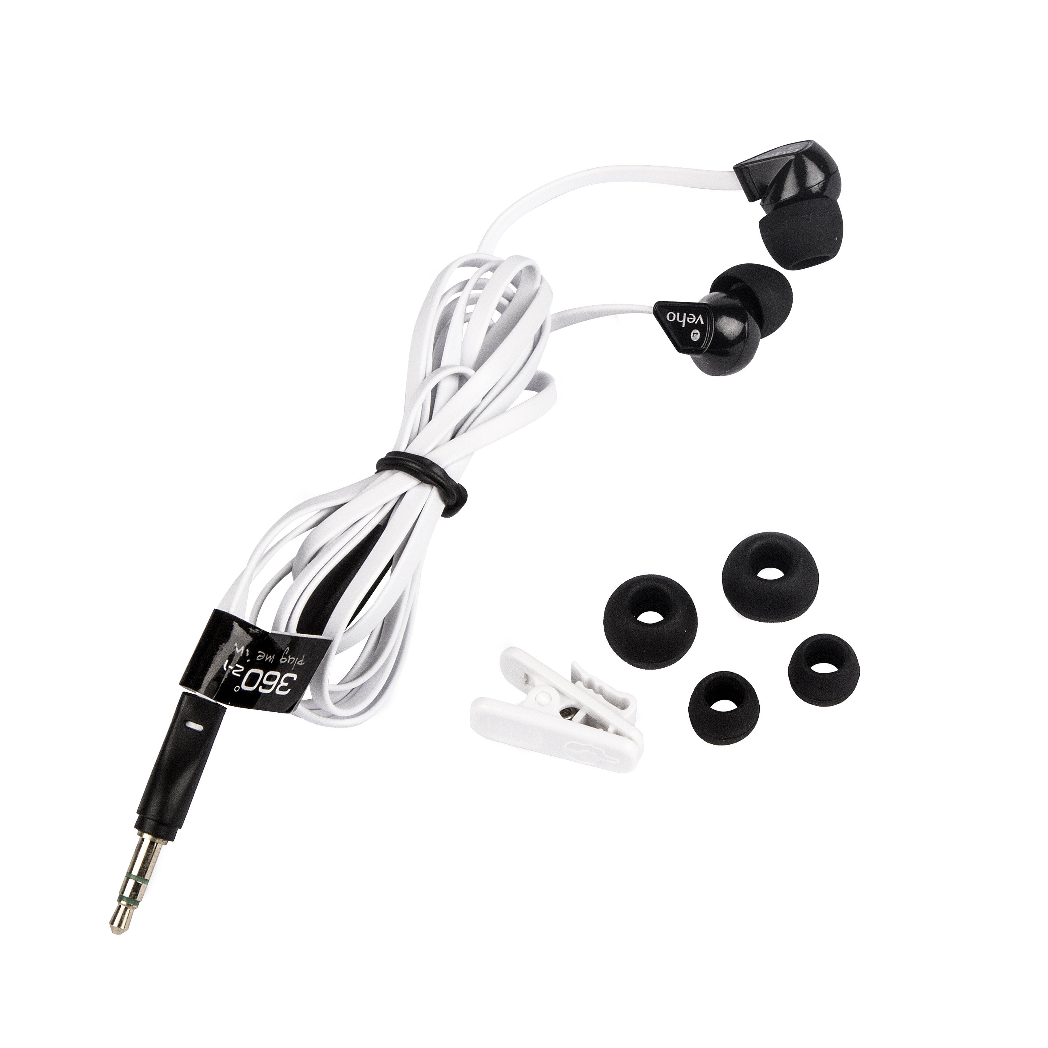 Veho Z-1 In-Ear Headphones Stereo Earbuds With Noise Isolation and Anti-Tangle Cable (White)