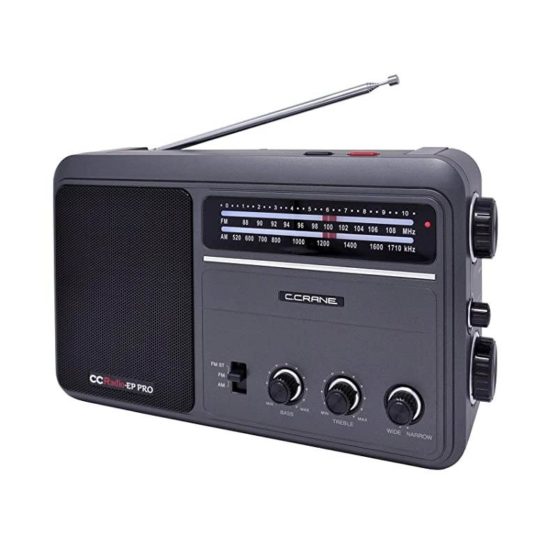CCRadio - EP PRO AM FM Battery Operated Portable Analog Radio with DSP