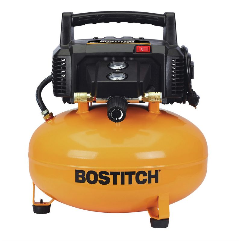 Bostitch BTFP3KIT-R 3-Piece Nailer and 0.8 HP 6 Gallon Oil-Free Pancake Compressor Combo Kit