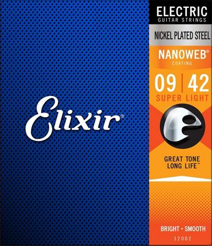 Elixir 12002 Super Lt NanoWeb El Guitar Strings 9-42