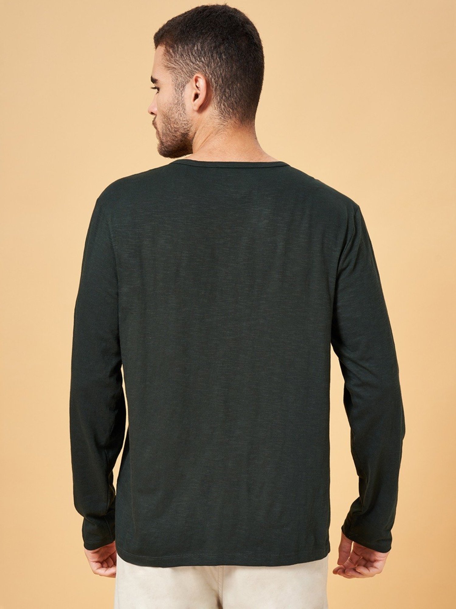 Urban Ranger by Pantaloons Dark Olive Slim Fit T-Shirt