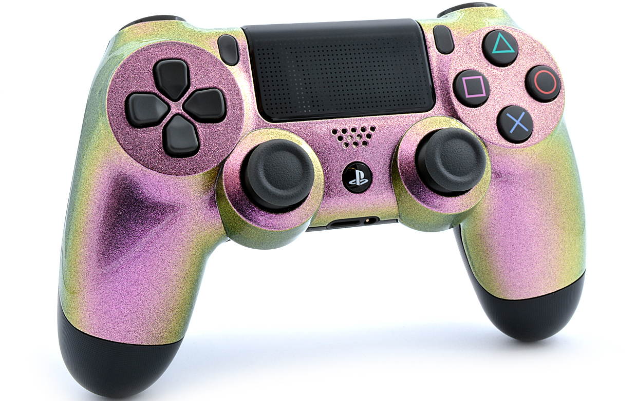"Snow Chameleon" Ps4 PRO Custom UN-MODDED Controller Exclusive Unique Design with CUSTOM LIGHTBAR