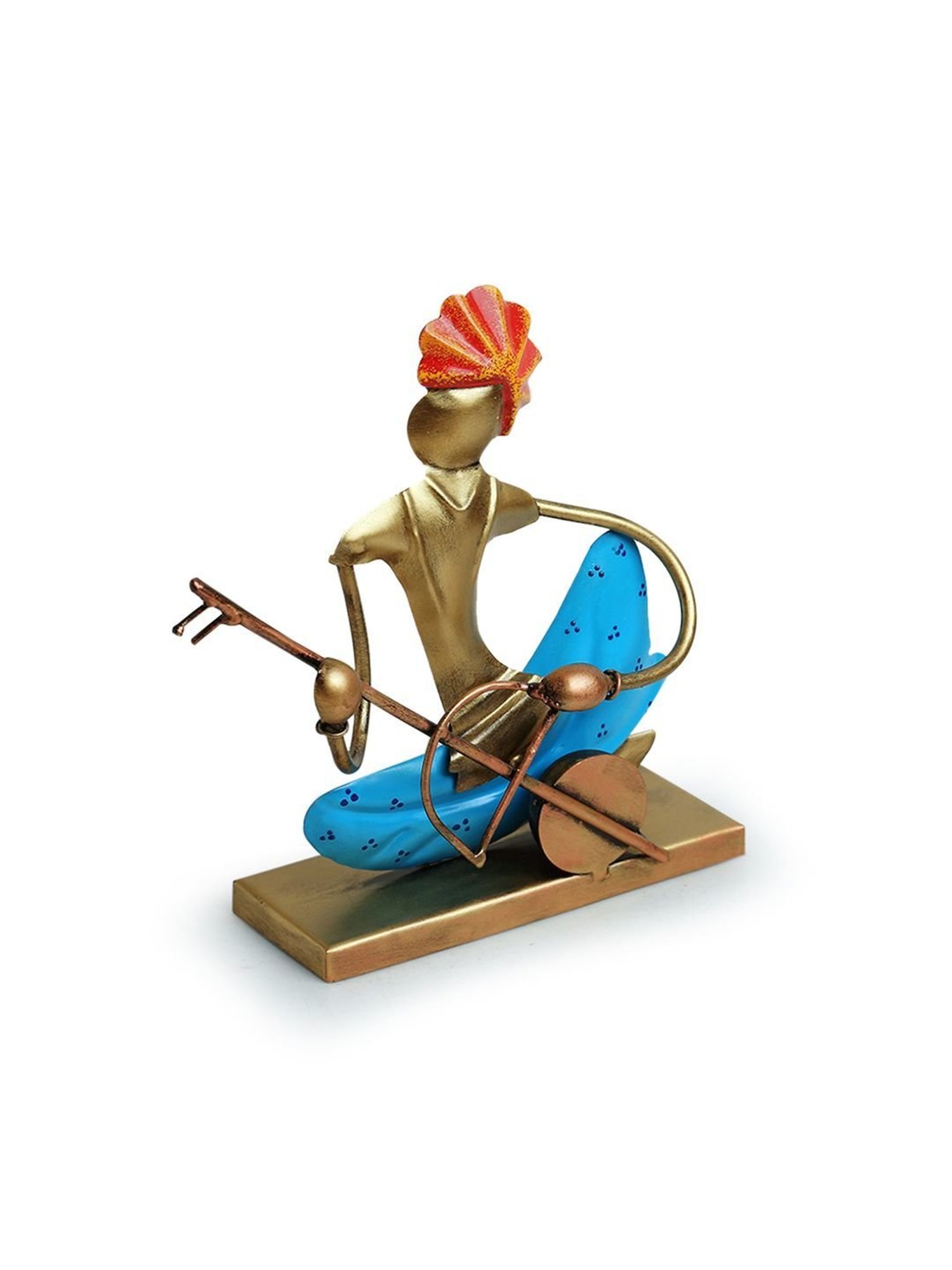 ExclusiveLane 'Veena Player Folk Artist' Multicolor Iron Decorative Piece - Set of 1