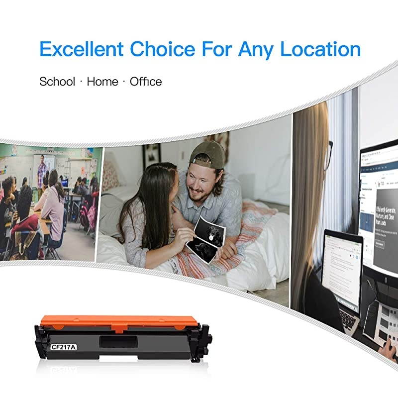 Compatible Toner Cartridge Replacement for HP 17A CF217A to use with Laserjet Pro M102w M130fw, Laserjet Pro MFP M130fw M130nw M130fn M130a Printer,(4 Black), High Yield(with Chip)