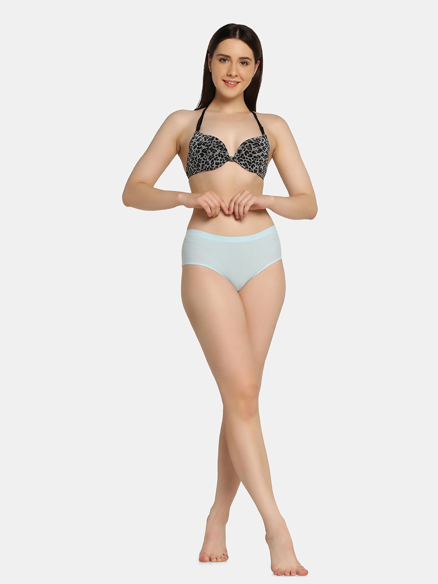 Da Intimo Sky Blue Self Design Hipster Panty