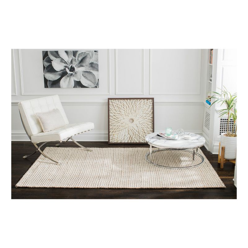 Beige Solid Woven Area Rug 8'X10' - Anji Mountain