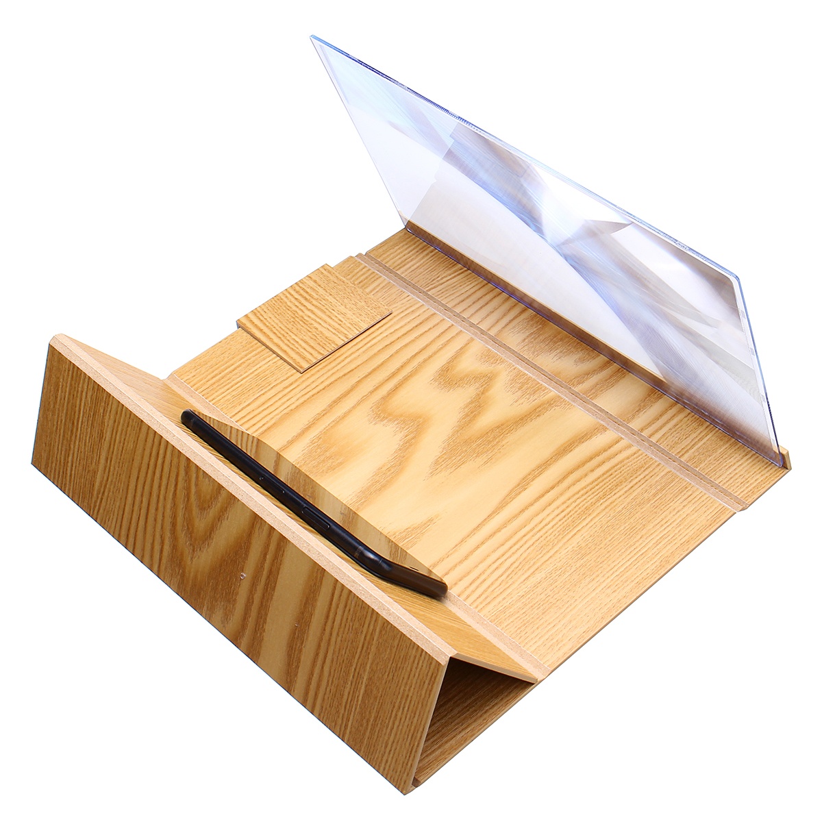 14" Wood 3D HD Phone Screen Magnifier Video Movie Amplifier For Smart Phone iPhone Samsung Huawei Xiaomi White