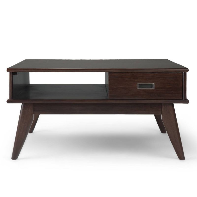 36" Tierney Mid Century Square Coffee Table Brown - WyndenHall