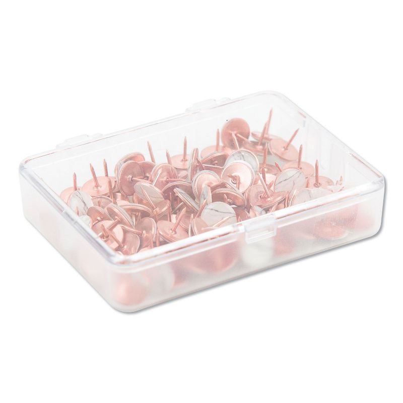 U Brands Fashion Metal Thumbtacks, Metal, Marble/Rose Gold, 3/8", 100/Pack 3090U0624