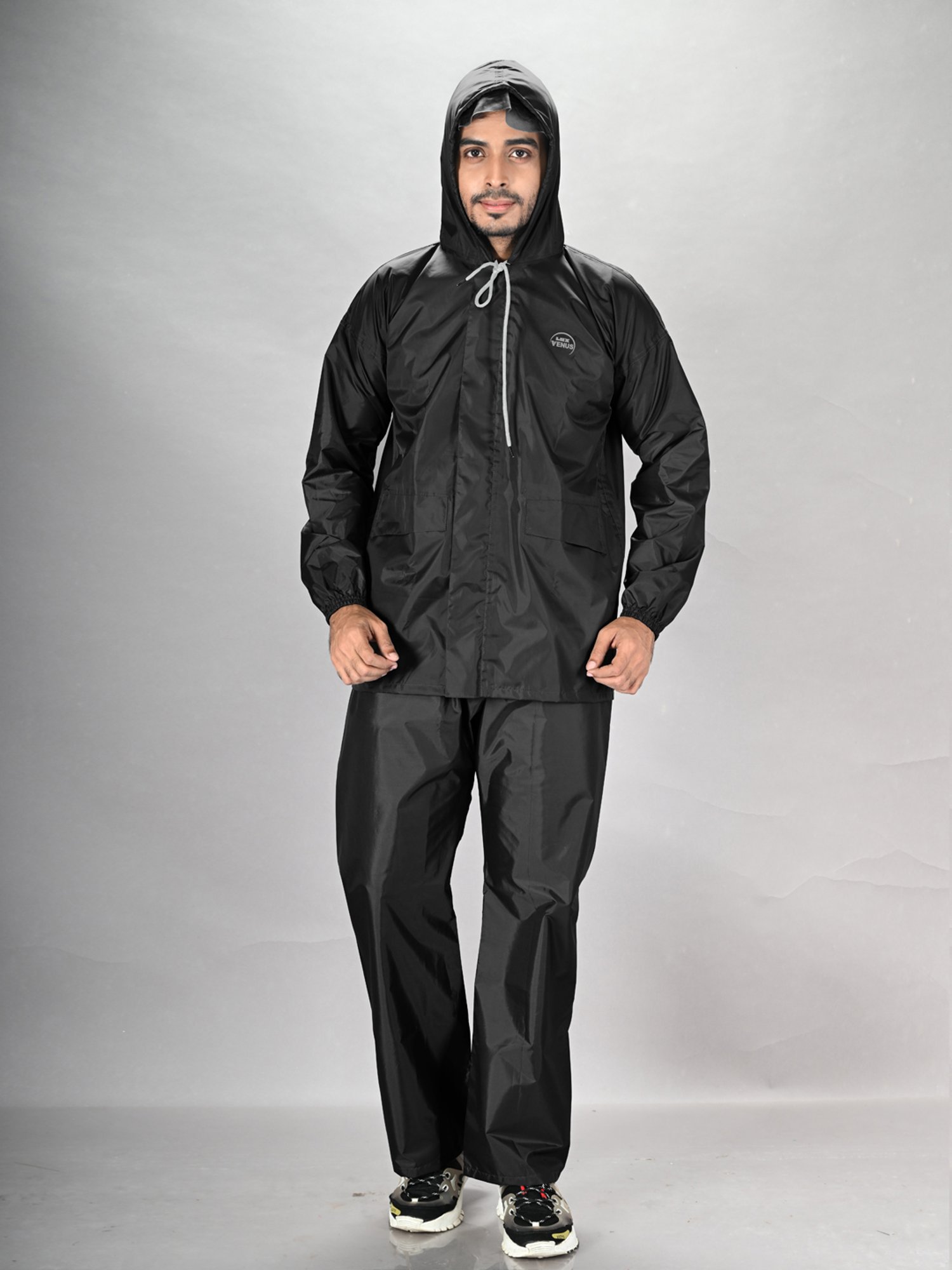 Wildcraft Red & Maroon Regular Fit Colour Block Rainwear Jacket