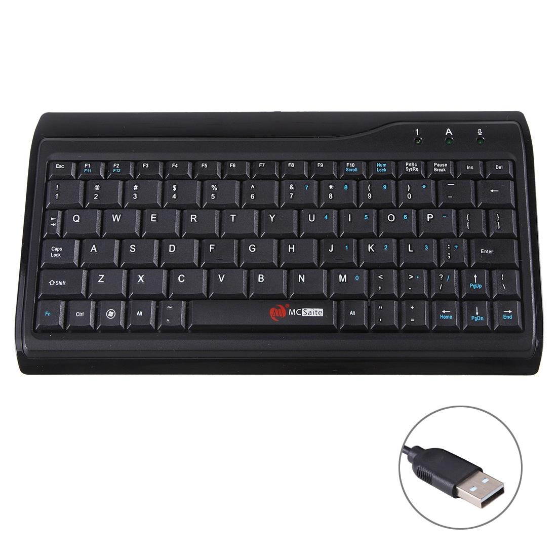 MC Saite MC-8017 Wired 78 Keys Mini Multimedia Computer Keyboard(Black)
