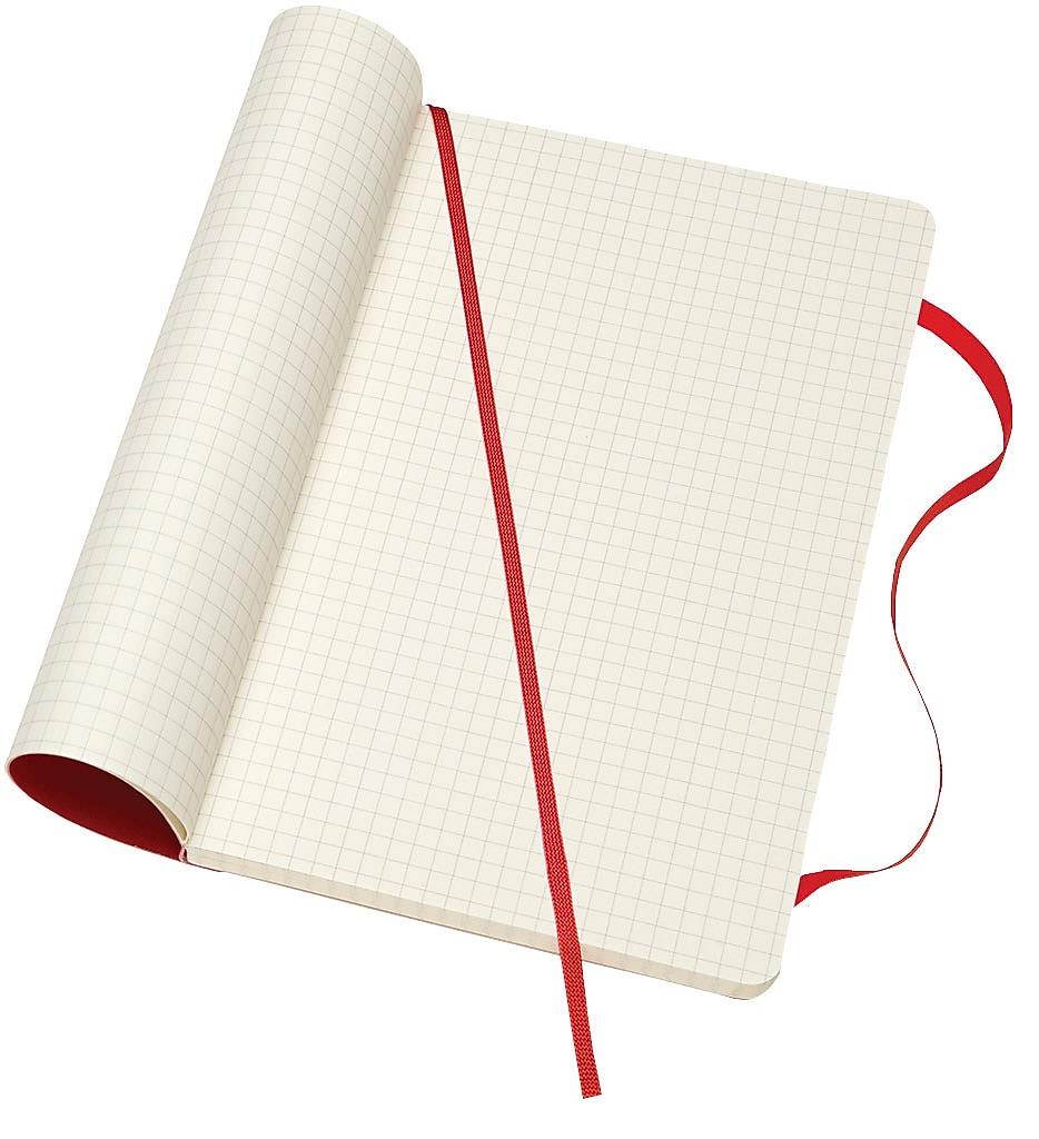 Moleskine MSKN Large Squared Scarlet Red Soft Cover 854641XX