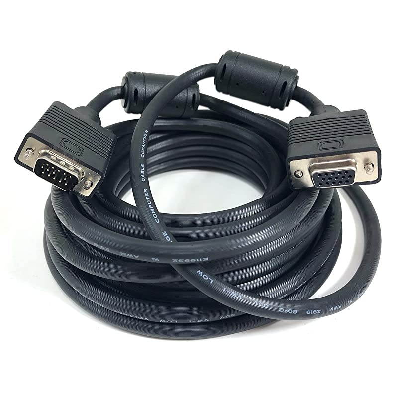 Connectors Inc 25 feet XSVGA Coaxial HD15 Male To Female Extension Cable Double Shield with Ferrites M05110GDS