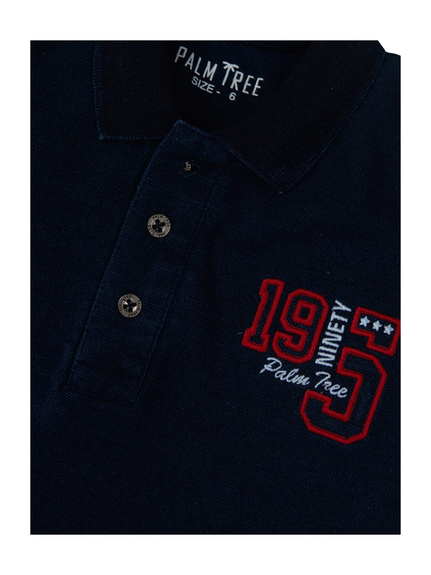 Palm Tree Boys Navy Solid Polo T-Shirt