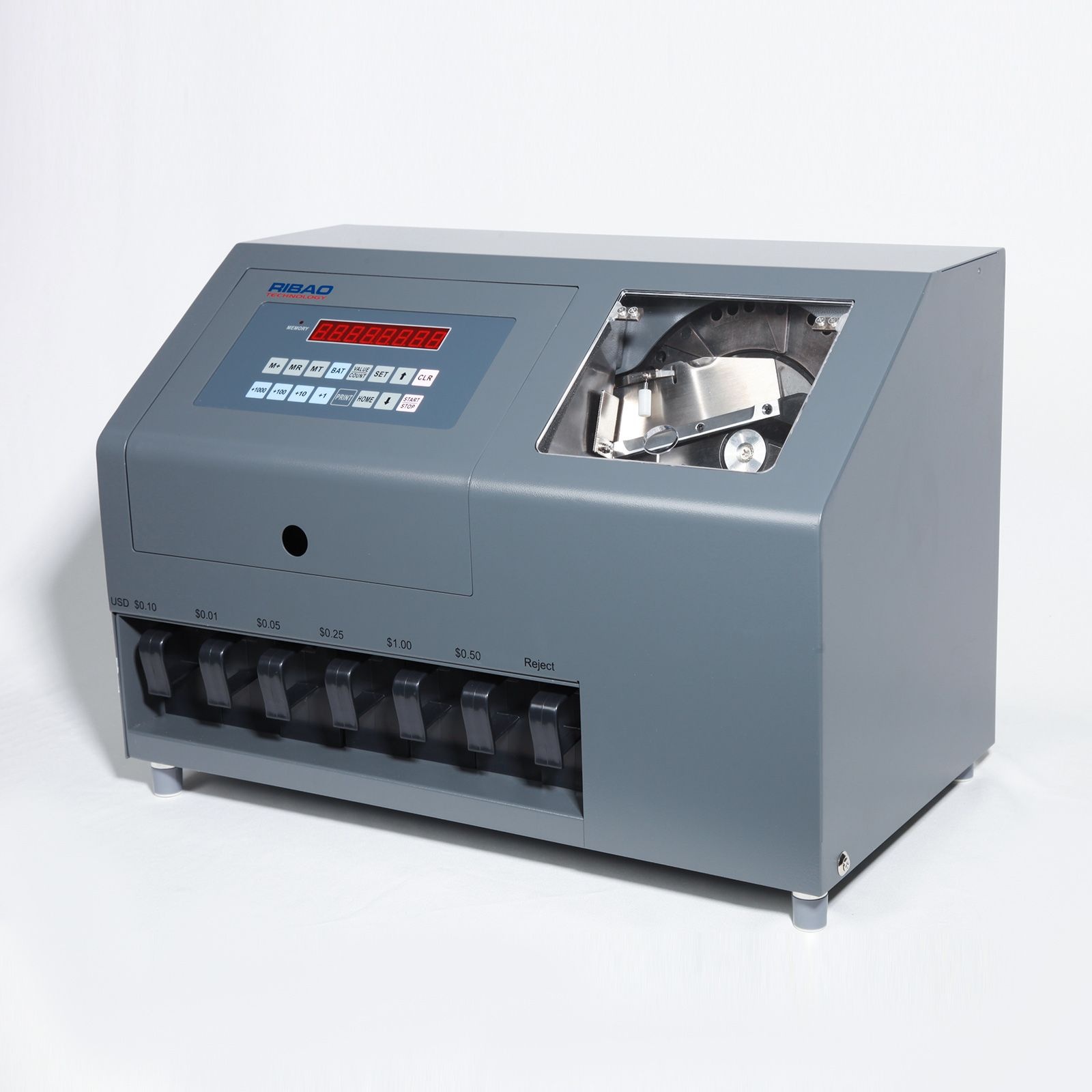 Ribao CS-600B 7-Pocket High Speed Coin Counter, Heavy Duty Bank Grade Coin Sorter, Two-Year After Service