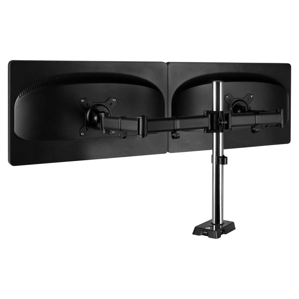 ARCTIC Z2 (Gen 3) - Dual Monitor Arm with 4-Port USB Hub for 13'' - 29''/34'' Inches Ultrawide, Up to 15 kg Weight Capacity (33 lbs) per Arm - 360 Degree Rotation, Easy Monitor Adjustment &ndash; Black
