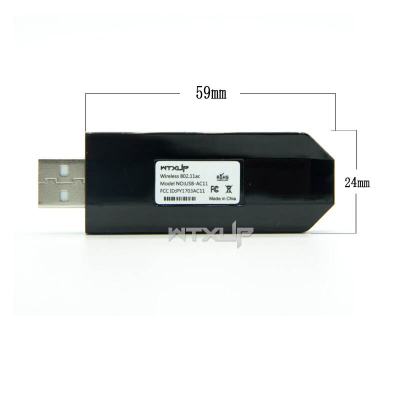 1 pcs WTXUP Wi fi 802.11AC Wireless USB Dongle for Realtek RTL8811AU AC600M Dual Band 2.4G/5G USB WiFi Adapter PC Wifi Receiver