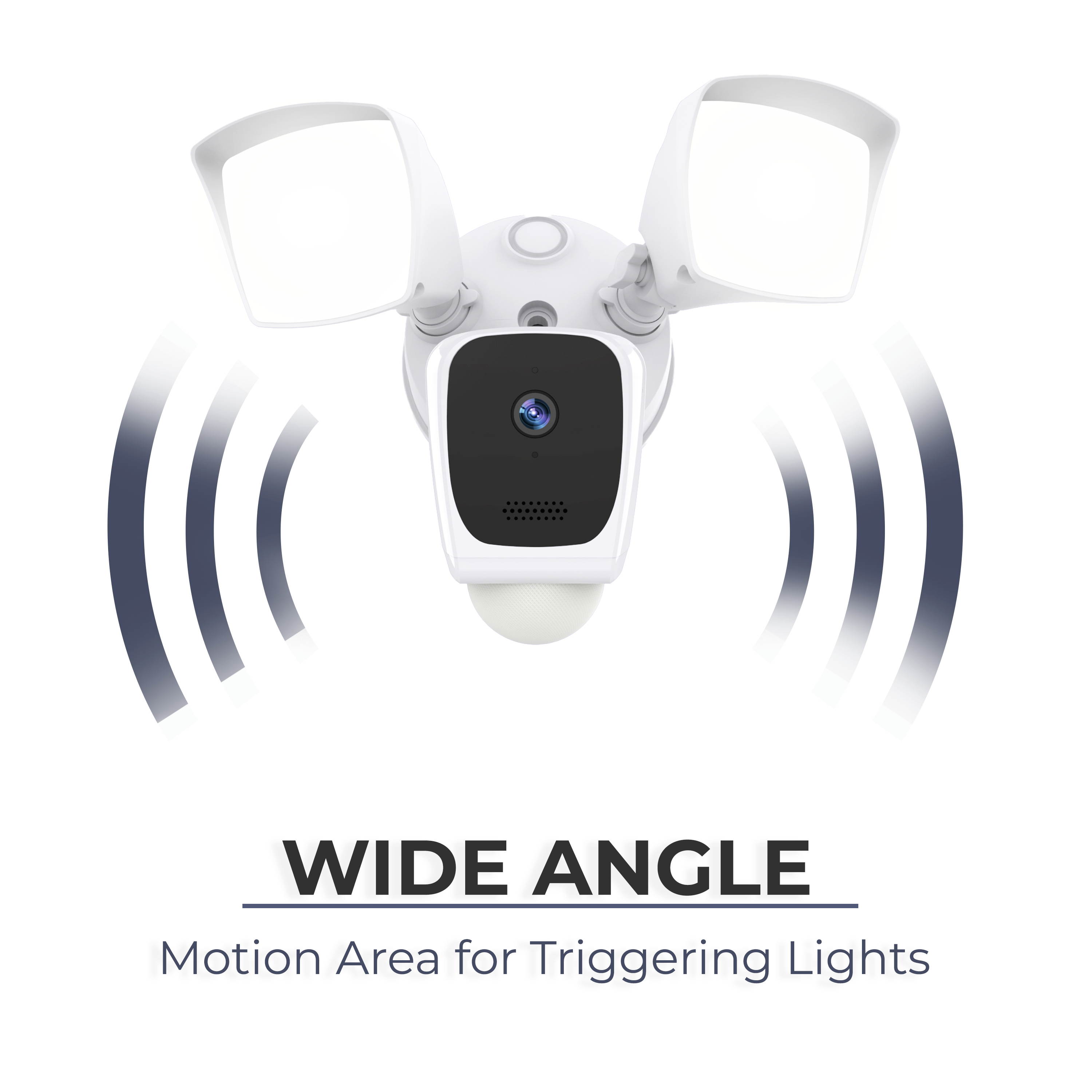 eco4life 1080p HD WiFi Surveillance Floodlight Camera, Motion-Activated, Dimmable Motion Lighting, Two-Way Talk and Siren Alarm, Works with Alexa and Google Assistant, Night Vision