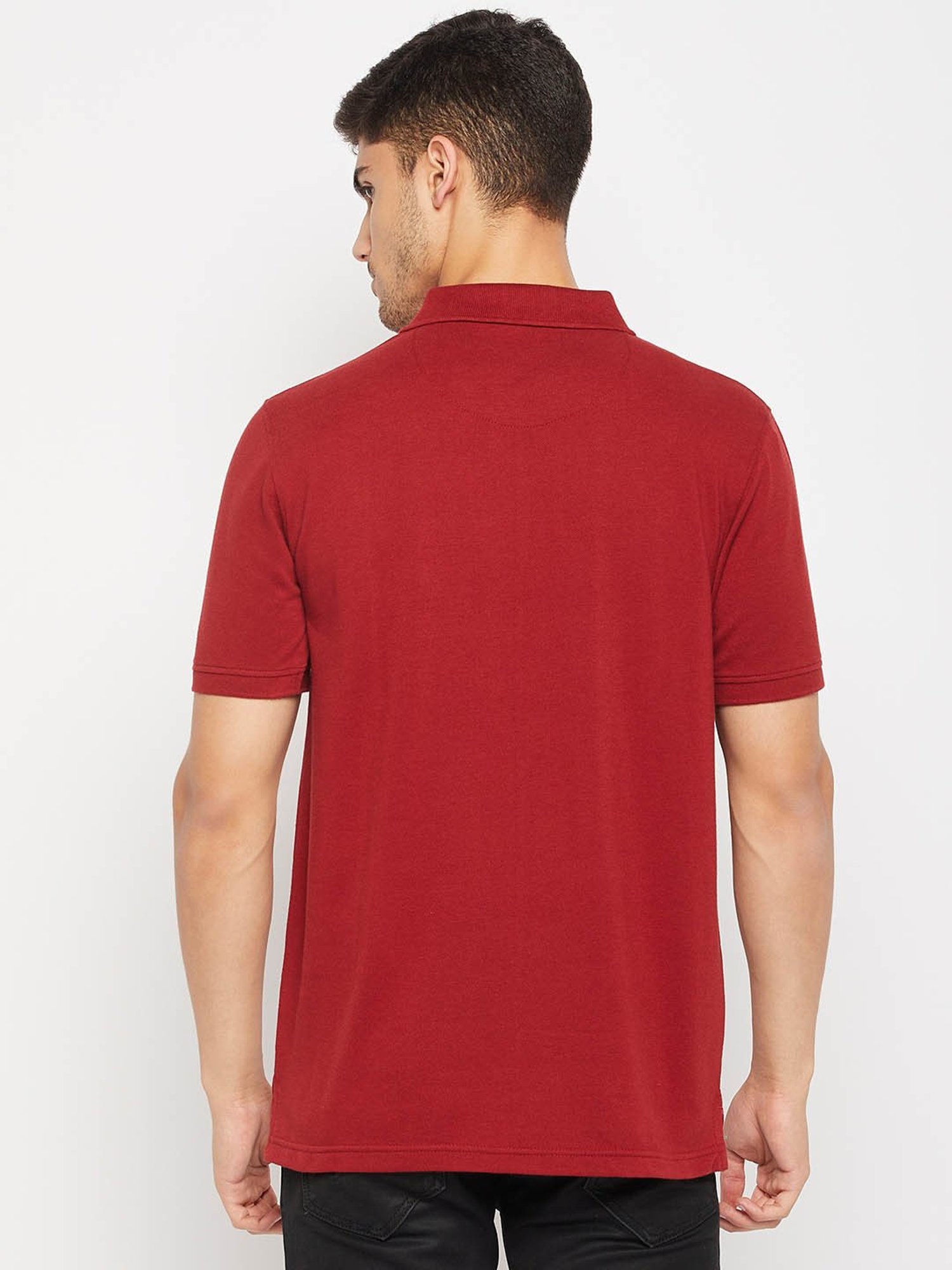 Club York Maroon Regular Fit Polo T-Shirt