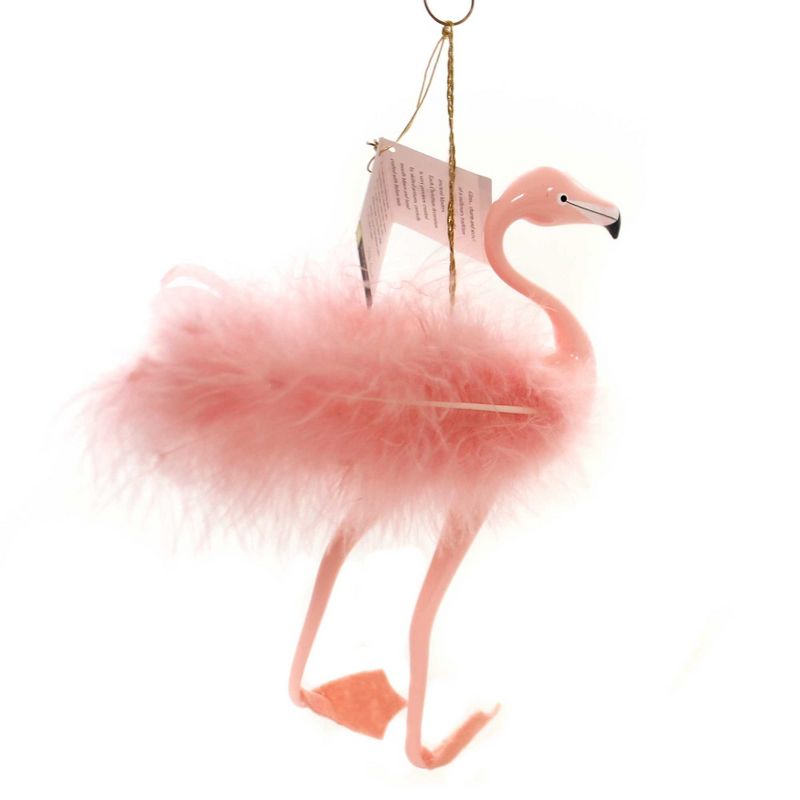 Italian Ornaments 7.0" Pink Flamingo Italian Whimsical  -  Tree Ornaments