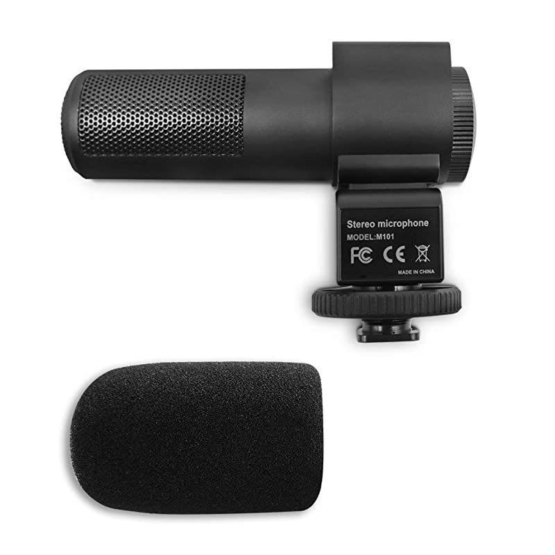Camera Microphone-Stereo Microphone Adopts X-Y Stereo Pickup Technology Suitable for Digital SLR Camera for Clear and Stable Sound Image Positioning Universal Video Microphone