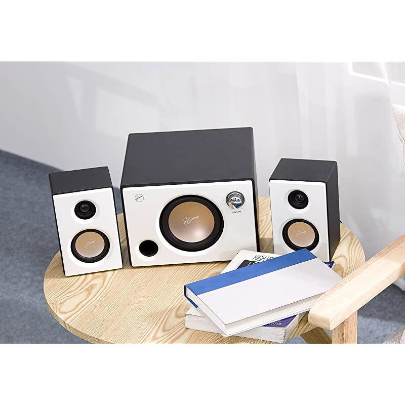 Speakers M10 Powered 21 Computer Speakers Surround Sound NearField Speakers Bookshelf Speakers Pearl White