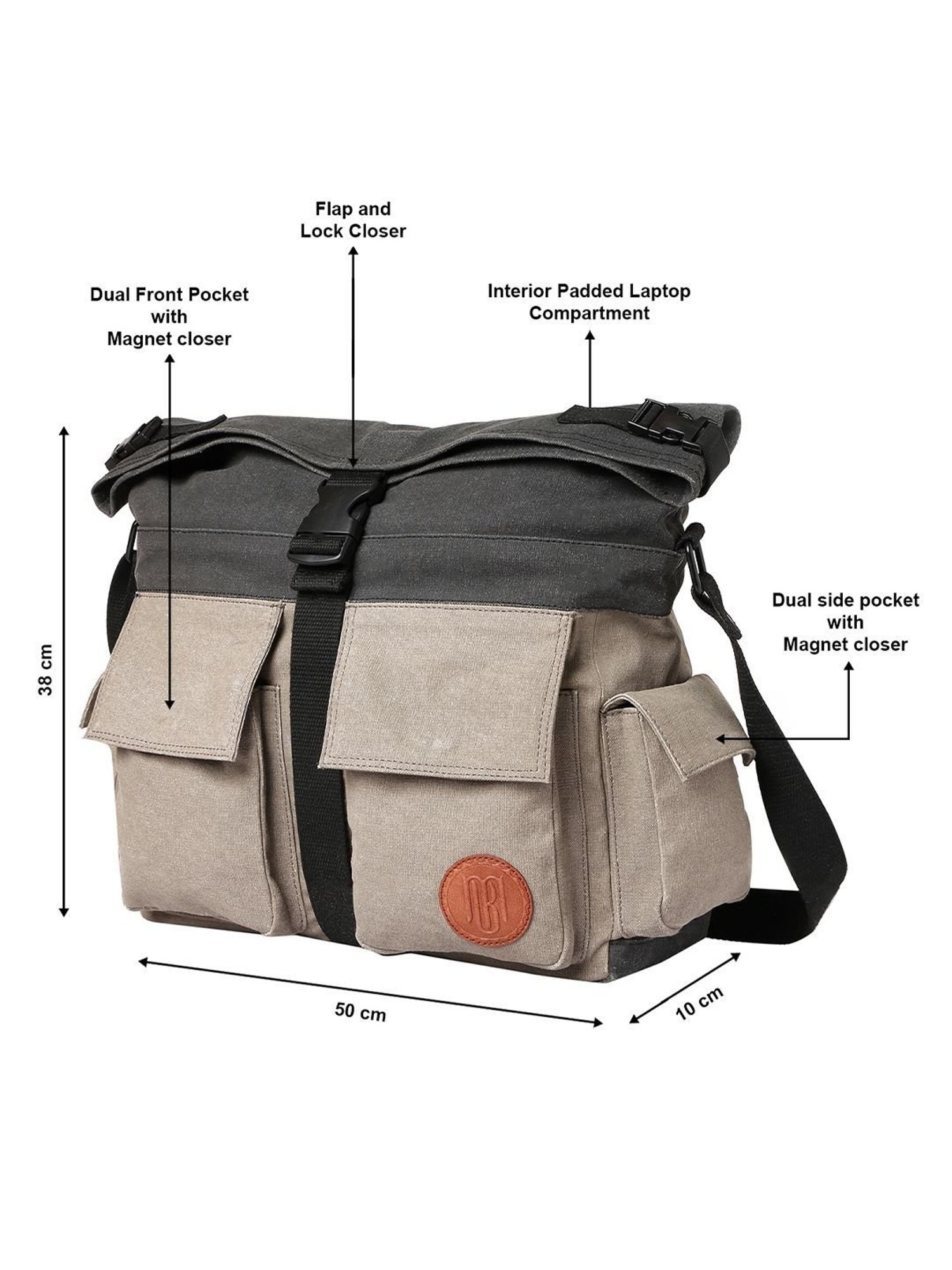 Mona B Beige Medium Cross Body Bag