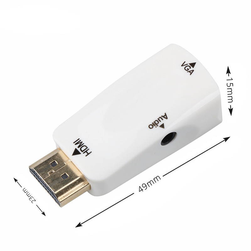 Wanmingtek HDMI to VGA Converter Adapter - Gold-Plated HDMI Male to VGA Female Adapter for PC, Laptop, DVD, Projector, HDTV, Xbox, STB, Intel Nuc, Chromebook, TV Box and Other HDMI Devices -White