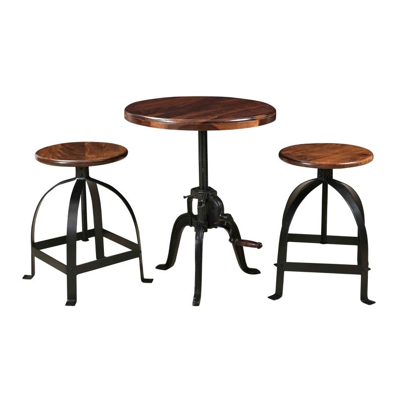 Warwick Dining Swivel Adjustable Barstool Brown - Treasure Trove Accents